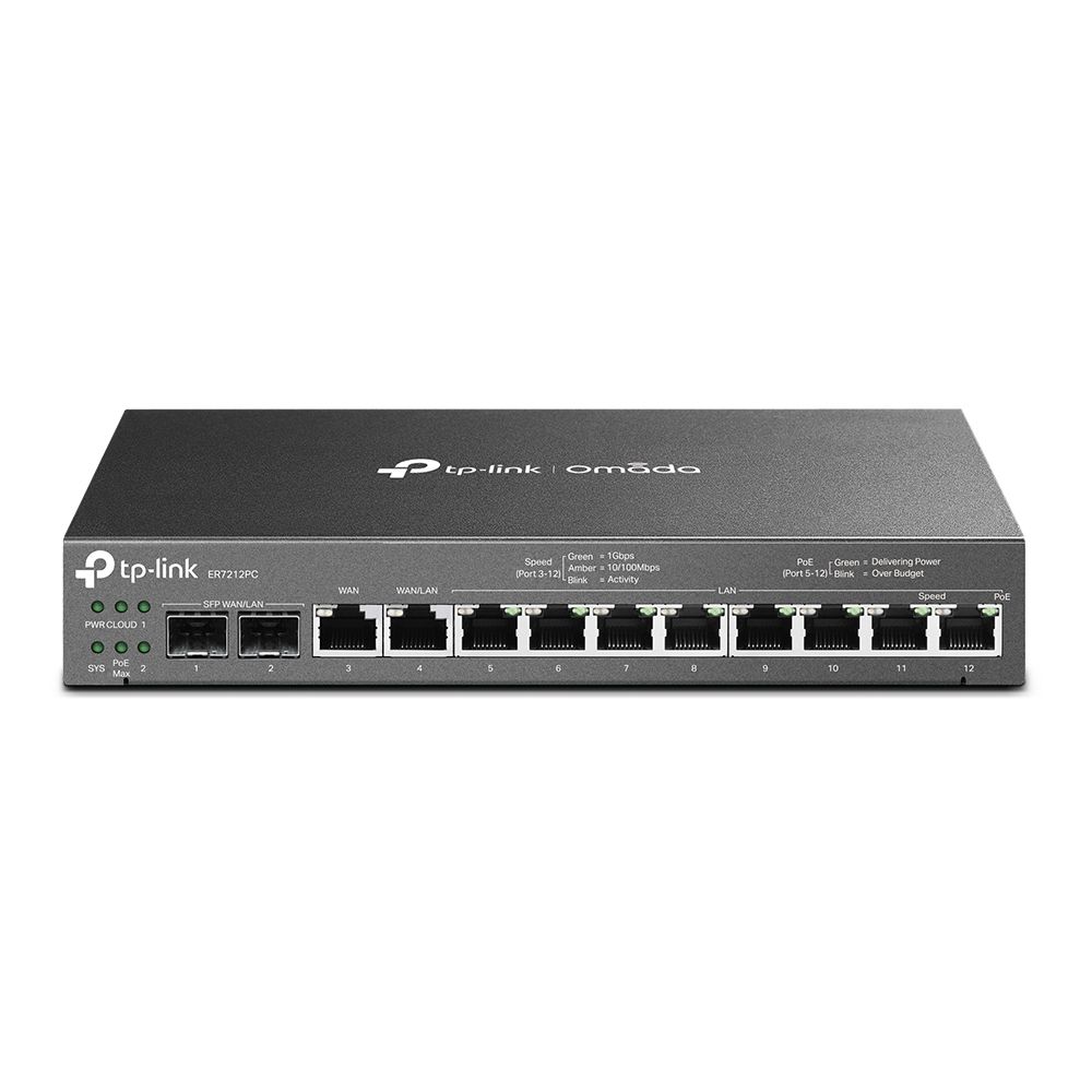 TP-LINK Omada ER7212PC(UN) 3-in-1 Gigabit VPN Router with 8-Port PoE+ 802.3at/af and Controller Ability