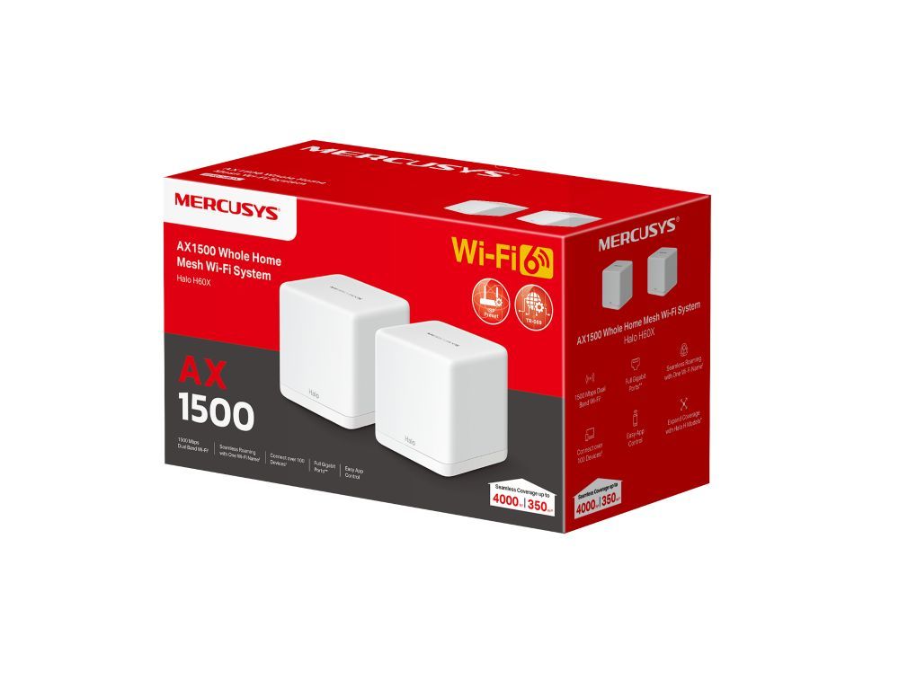 Mercusys Halo H60X AX1500 Whole Home Mesh WiFi 6 System