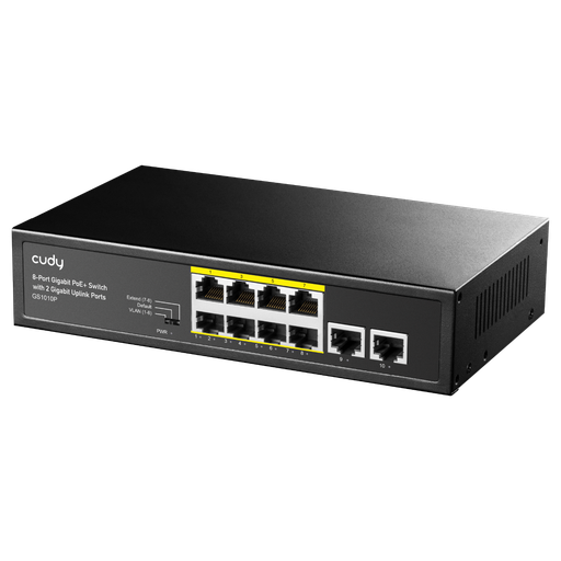 [NETCUD-GS1010P] Cudy GS1010P 8-Port Gigabit PoE+ Switch with 2 Gigabit Uplink