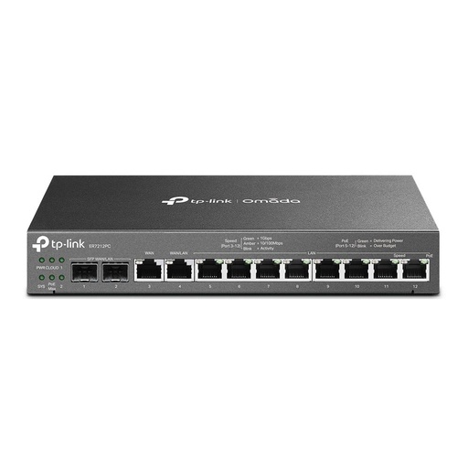 [NETTPL-ER7212PC] TP-LINK Omada ER7212PC(UN) 3-in-1 Gigabit VPN Router with 8-Port PoE+ 802.3at/af and Controller Ability